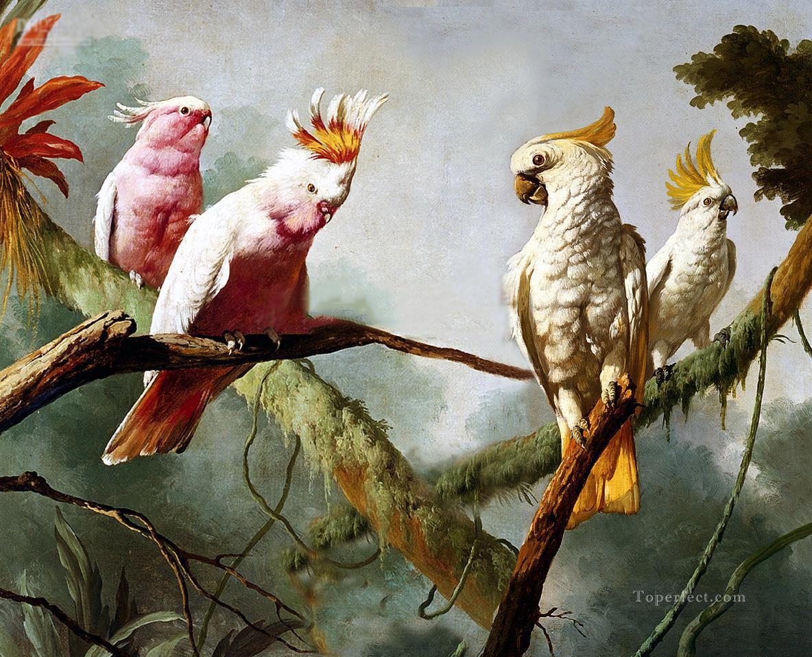 perroquet classique sur les oiseaux d’arbre Peintures à l'huile